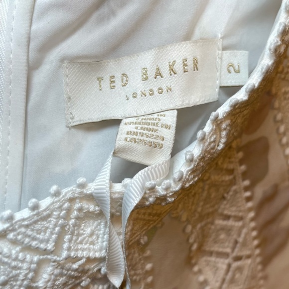 TED BAKER Meirion Floral & Lace Trim Dress Size 2/US Size 6 - Picture 4 of 5